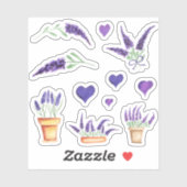 Cute Minimal Waterverf Provence delicaat grove lav Sticker (Vel)