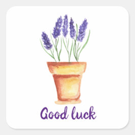 Cute Minimal Waterverf Provence delicaat grove lav Vierkante Sticker