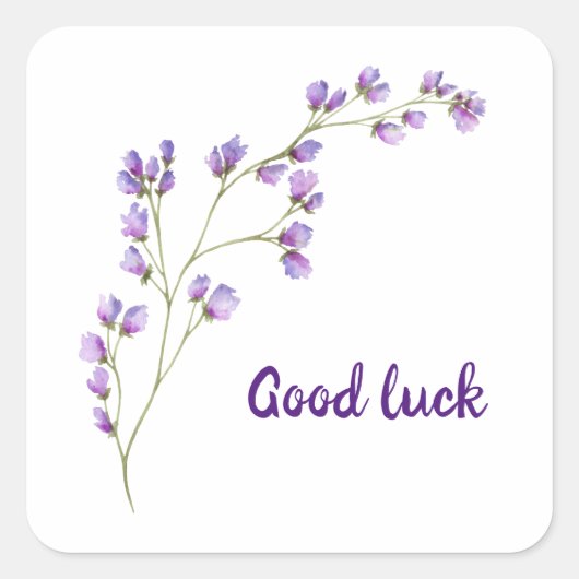 Cute Minimal Waterverf Provence delicaat grove lav Vierkante Sticker (Voorkant)