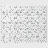 Cute Minimalist Animal Faces Cadeaupapier (Vlak)