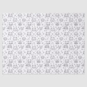 Cute Minimalist Animal Faces Doodle Tissuepapier (Voorkant)