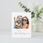 Cute minimalist... ben je mijn Bridesman foto? (Staand voorkant)