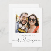 Cute minimalist... ben je mijn Bridesman foto? (Voorkant / Achterkant)