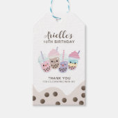 Cute Minimalist Boba Bubble Milk Tea Dank u Label Cadeaulabel (Voorkant)