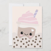 Cute Minimalist Boba Bubble Milk Tea Invitation Kaart (Achterkant)