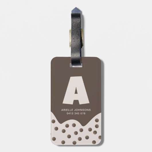 Cute Minimalist Boba Bubble Tea Bagagelabel (Achterkant verticaal)