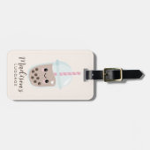 Cute Minimalist Boba Bubble Tea Bagagelabel (Voorkant horizontaal)
