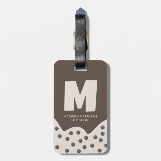 Cute Minimalist Boba Bubble Tea Bagagelabel (Achterkant verticaal)