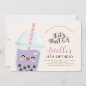Cute Minimalist Boba Bubble Tea Birthday Kaart (Voorkant)