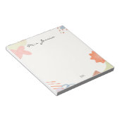 Cute Minimalist Boho Teacher Notepad Notitieblok (Schuin)