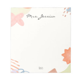 Cute Minimalist Boho Teacher Notepad Notitieblok