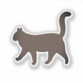 Cute Minimalist Cat Graphic | Simple Walking Cat  Sticker (Voorkant)