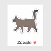 Cute Minimalist Cat Graphic | Simple Walking Cat  Sticker (Vel)