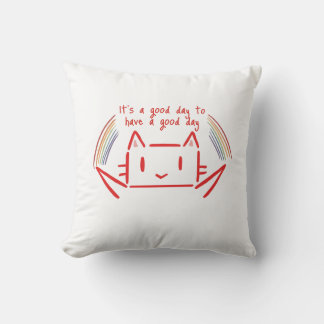 Cute Minimalist Cat Illustration  Kussen