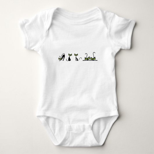 Cute Minimalist Cats Baby Onesie Romper (Voorkant)