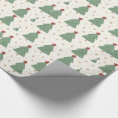 Cute Minimalist Christmas Tree Pattern – Festive Cadeaupapier (Hoek)