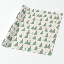 Cute Minimalist Christmas Tree Pattern – Festive Cadeaupapier