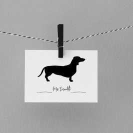 Cute Minimalist Dachshund Custom Name Rubberstempel