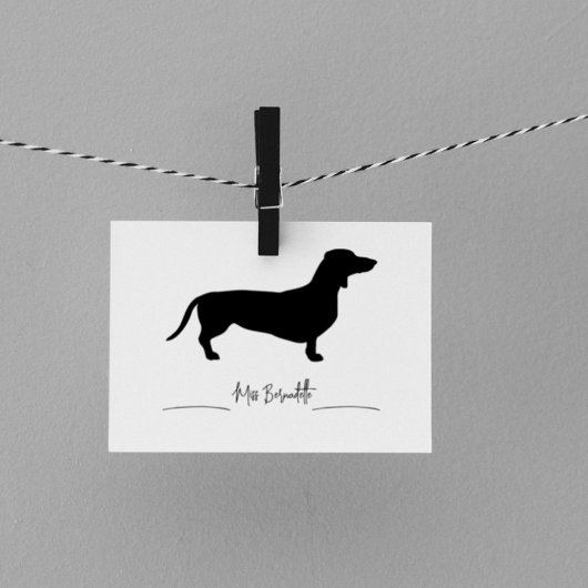 Cute Minimalist Dachshund Custom Name Rubberstempel