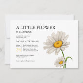 Cute Minimalist Daisy Flower Baby shower Girl Kaart (Voorkant)