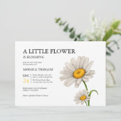 Cute Minimalist Daisy Flower Baby shower Girl Kaart (Staand voorkant)