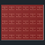Cute Minimalist Deep Red & Peach Own Name Cadeaupapier<br><div class="desc">You Can Easily Change the Fonts,  Background Image and Color,  Letter Characters.</div>