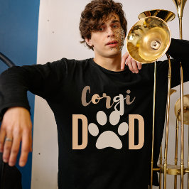 Cute Minimalist Dog Corgi Dad T-shirt