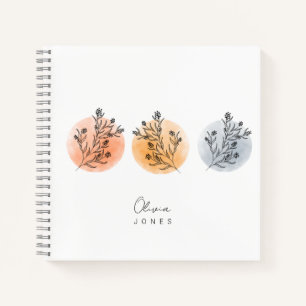 Cute minimalist en Scandinavian floral moon Notitieboek