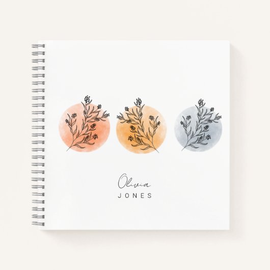 Cute minimalist en Scandinavian floral moon Notitieboek (Voorkant)