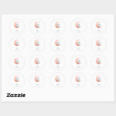 Cute minimalist en Scandinavian floral moon Ronde Sticker (Vel)