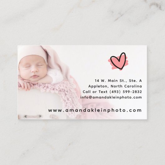 Cute minimalist fotograaf camera aangepaste foto visitekaartje (Achterkant)