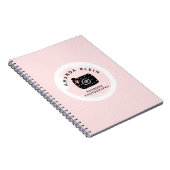 Cute minimalist fotograaf camera zwart & roze notitieboek (Rechterzijde)