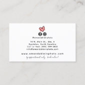 Cute minimalist fotograaf camera zwart & roze visitekaartje (Achterkant)