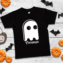 Cute Minimalist Ghost Personalizable Halloween boy T-shirt