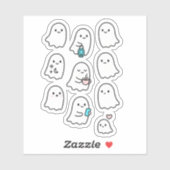 Cute Minimalist Ghost Sticker Pack – kwaii ghosts (Vel)