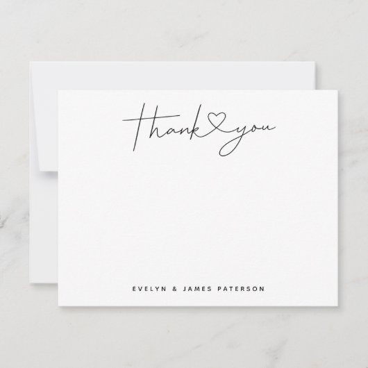 Cute Minimalist Hartelijk dank Notitiekaartje (Voorkant)