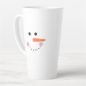 Cute Minimalist Kerstmis Snowman Latte Mok (Linkerhoek)