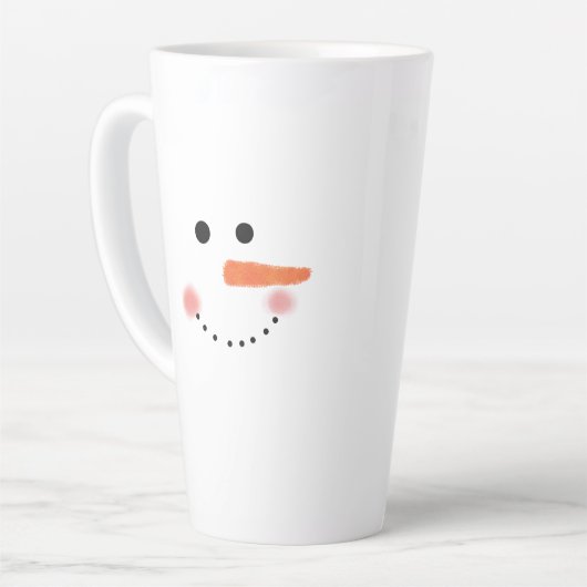 Cute Minimalist Kerstmis Snowman Latte Mok (Linkerhoek)