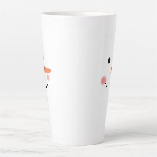 Cute Minimalist Kerstmis Snowman Latte Mok (Voorkant)