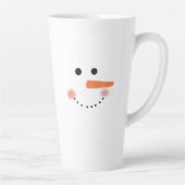 Cute Minimalist Kerstmis Snowman Latte Mok (Rechts)