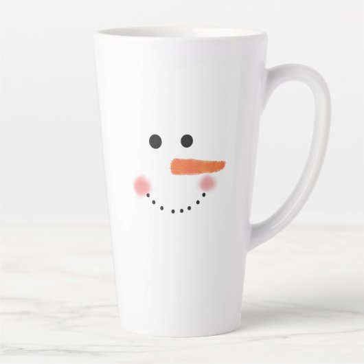Cute Minimalist Kerstmis Snowman Latte Mok (Rechts)