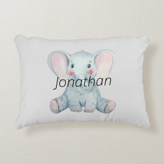 Cute minimalist monogram Elephant Accent Kussen (Voorkant)