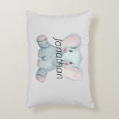 Cute minimalist monogram Elephant Accent Kussen (Voorkant(Verticaal))