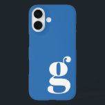 Cute Minimalist Monogram Letter in het Frans Blue iPhone 16 Hoesje<br><div class="desc">Schattigee minimalistische monogrambrief in Franse blauwe iPhone-hoesje</div>