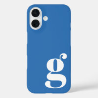 Cute Minimalist Monogram Letter in het Frans Blue