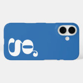 Cute Minimalist Monogram Letter in het Frans Blue Case-Mate iPhone Case (Achterkant (horizontaal))