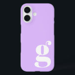 Cute Minimalist Monogram Letter in Lavender Paars iPhone 16 Hoesje<br><div class="desc">Schattigee minimalistische monogrambrief in Paarse lavendelbehuizing voor iPhone</div>