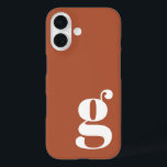Cute Minimalist Monogram Letter in Rust iPhone 16 Hoesje<br><div class="desc">Cute Minimalist Monogram Letter in Rust iPhone 13 Hoesje</div>