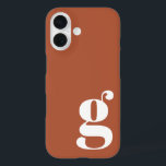 Cute Minimalist Monogram Letter in Rust iPhone 16 Hoesje<br><div class="desc">Cute Minimalist Monogram Letter in Rust iPhone 13 Hoesje</div>