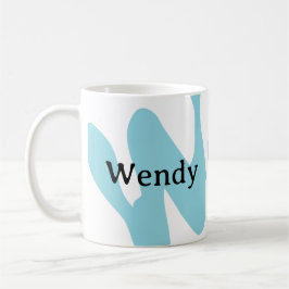 Cute Minimalist Monogram Personalized Mug TeaCup Koffiemok